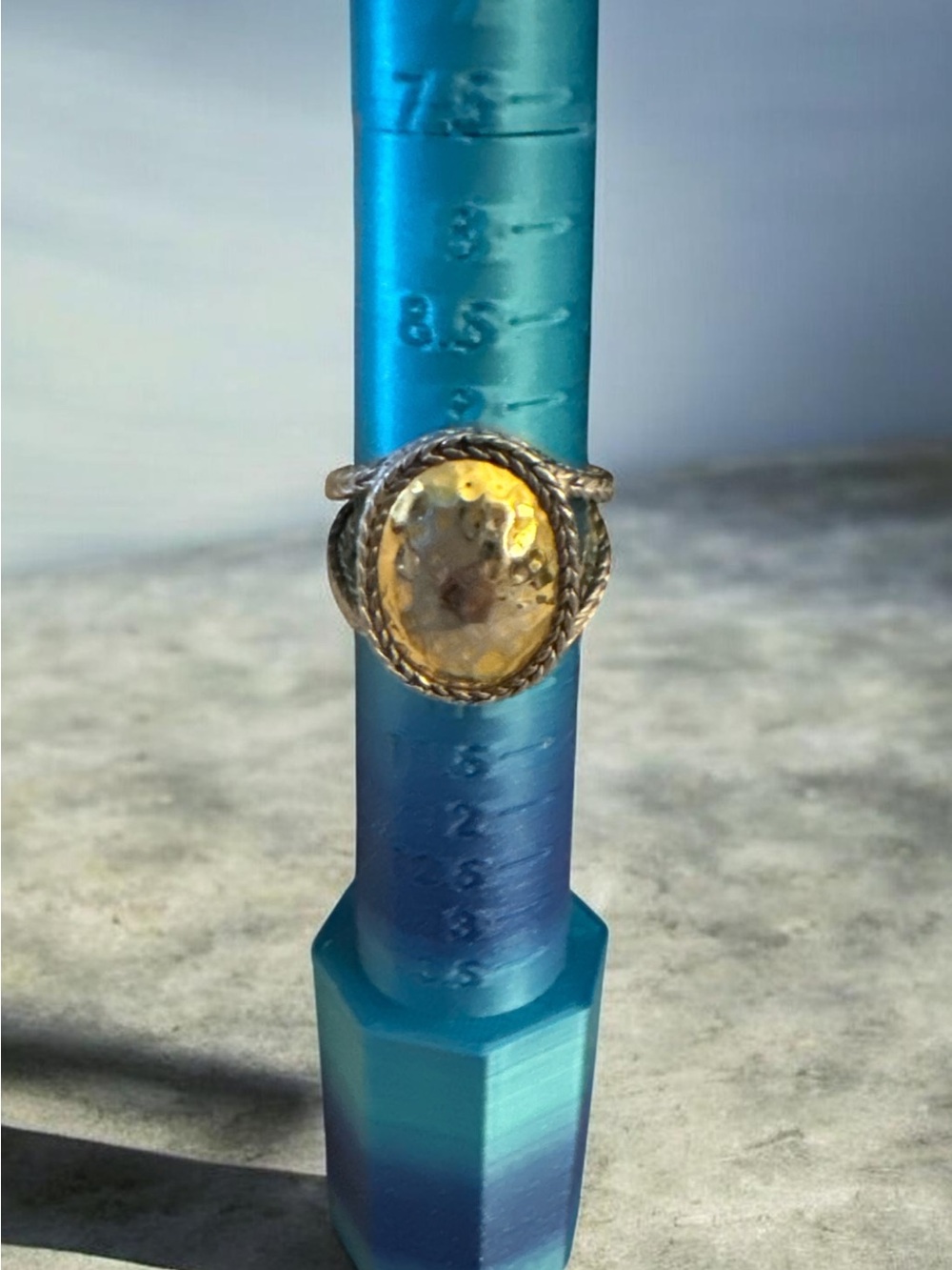 Premier Designs Gold-Tone Hammered Oval Rope Ring